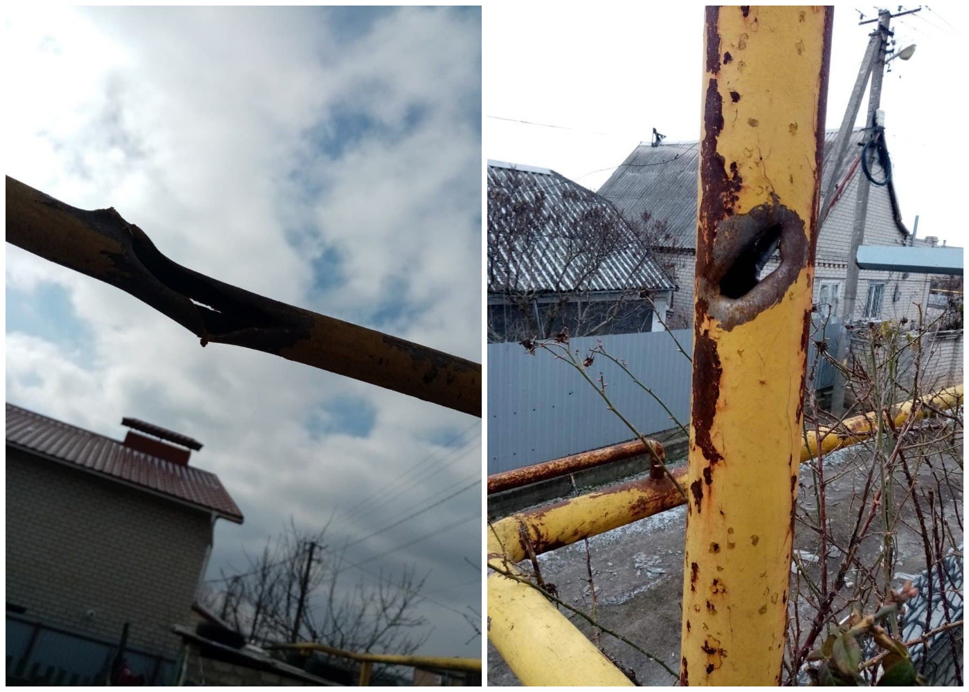 Работники “Херсонгаза” показали фото поврежденных обстрелами газопроводов в пригородах